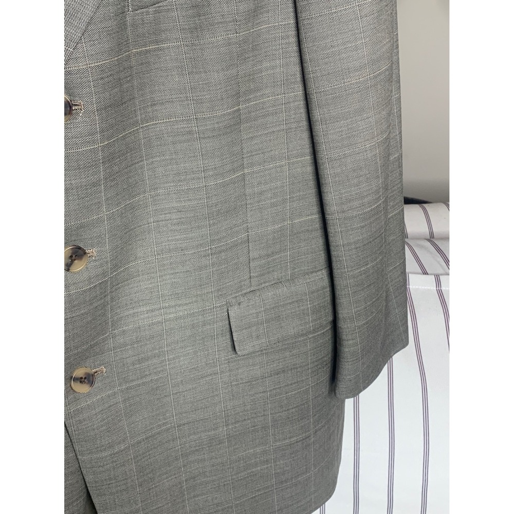 Tommy Hilfiger Mens 42S Grey‎ Glen Plaid Worsted Wool 3-Button Blazer Sport Coat - Picture 4 of 15
